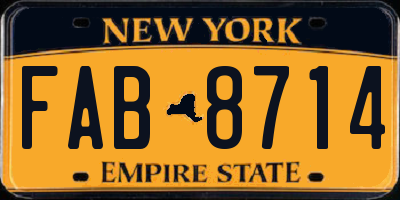 NY license plate FAB8714