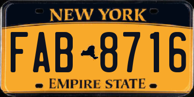 NY license plate FAB8716