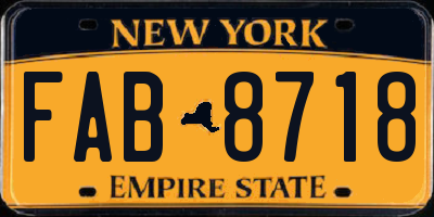 NY license plate FAB8718