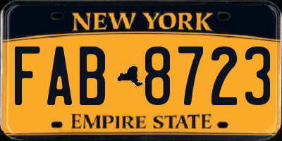 NY license plate FAB8723