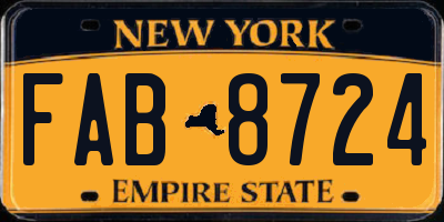 NY license plate FAB8724