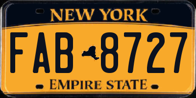 NY license plate FAB8727