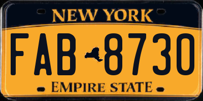 NY license plate FAB8730
