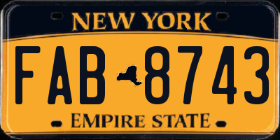 NY license plate FAB8743