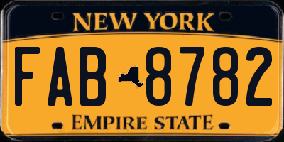 NY license plate FAB8782