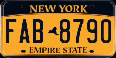 NY license plate FAB8790