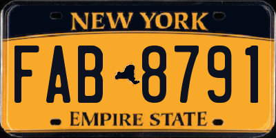 NY license plate FAB8791