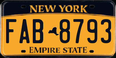 NY license plate FAB8793