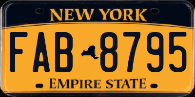 NY license plate FAB8795