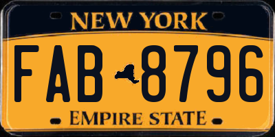 NY license plate FAB8796