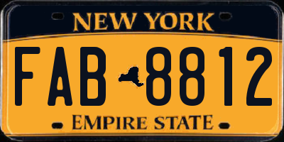 NY license plate FAB8812