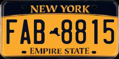 NY license plate FAB8815