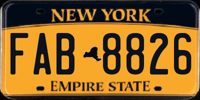 NY license plate FAB8826