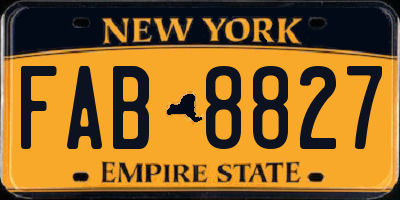 NY license plate FAB8827