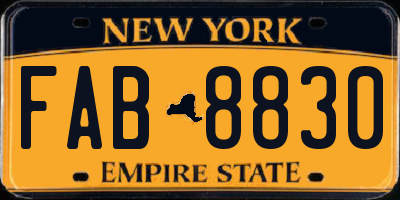 NY license plate FAB8830