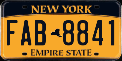 NY license plate FAB8841