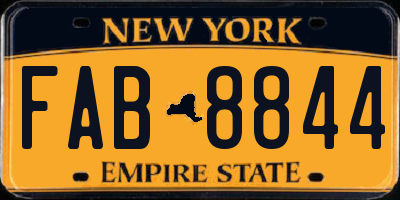 NY license plate FAB8844