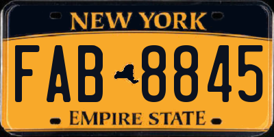 NY license plate FAB8845