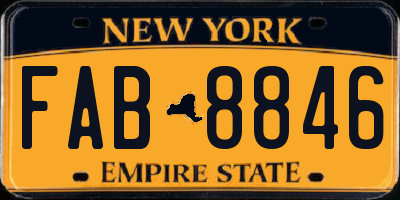 NY license plate FAB8846