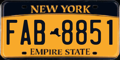 NY license plate FAB8851