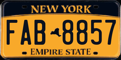NY license plate FAB8857