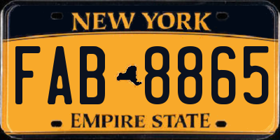 NY license plate FAB8865