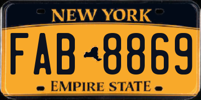 NY license plate FAB8869