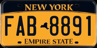 NY license plate FAB8891