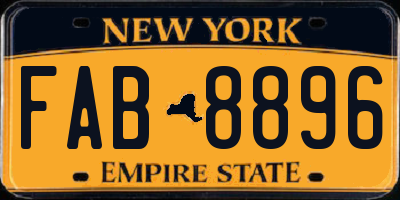 NY license plate FAB8896
