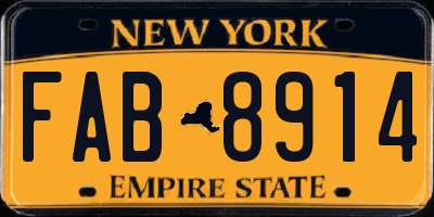 NY license plate FAB8914