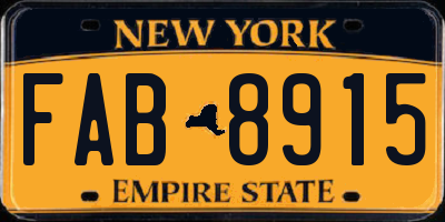 NY license plate FAB8915