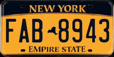 NY license plate FAB8943