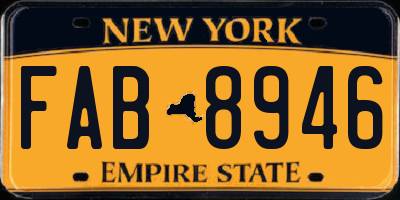 NY license plate FAB8946