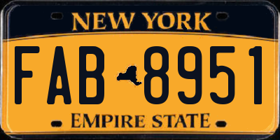 NY license plate FAB8951