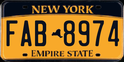 NY license plate FAB8974
