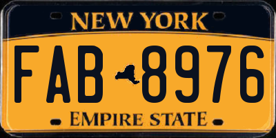NY license plate FAB8976