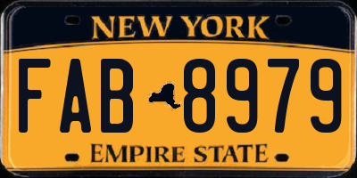 NY license plate FAB8979