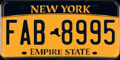 NY license plate FAB8995