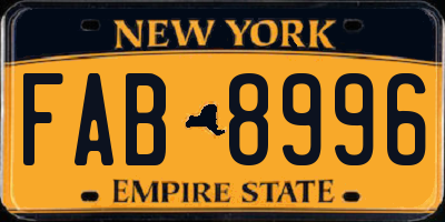 NY license plate FAB8996