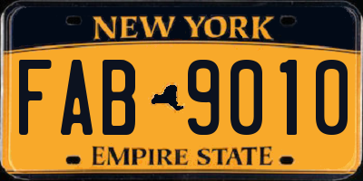 NY license plate FAB9010