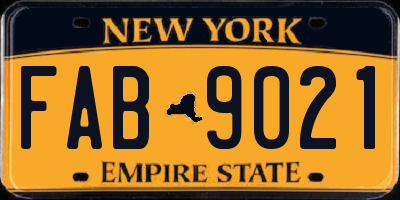 NY license plate FAB9021