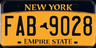NY license plate FAB9028
