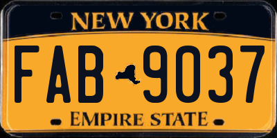 NY license plate FAB9037
