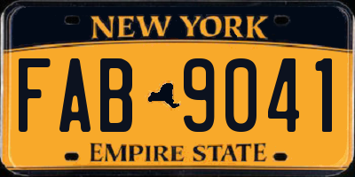 NY license plate FAB9041