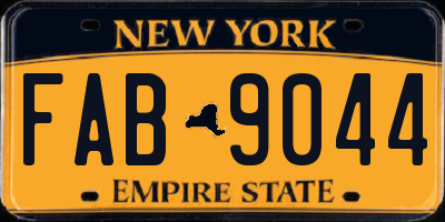 NY license plate FAB9044