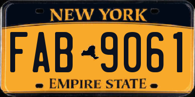 NY license plate FAB9061
