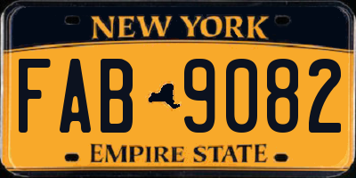 NY license plate FAB9082