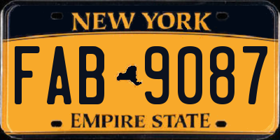 NY license plate FAB9087