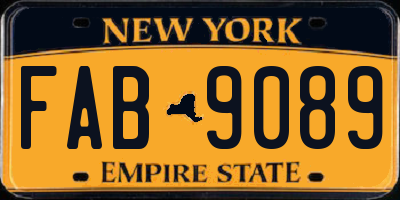 NY license plate FAB9089