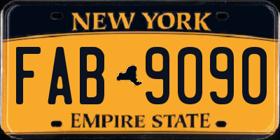 NY license plate FAB9090